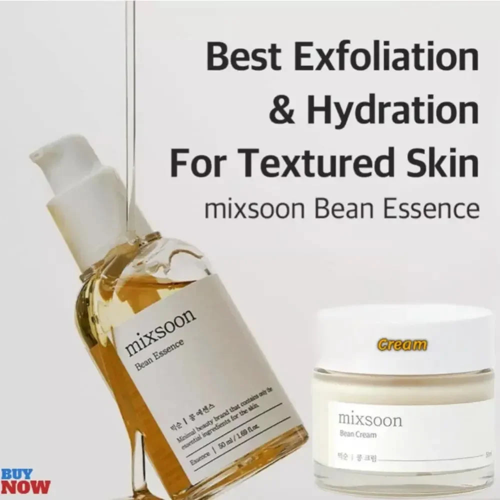 Mixsoon Bean Essence & Cream Duo Set – Hidratación Profunda, Piel de Vidrio | K-Beauty 50ml+50ml