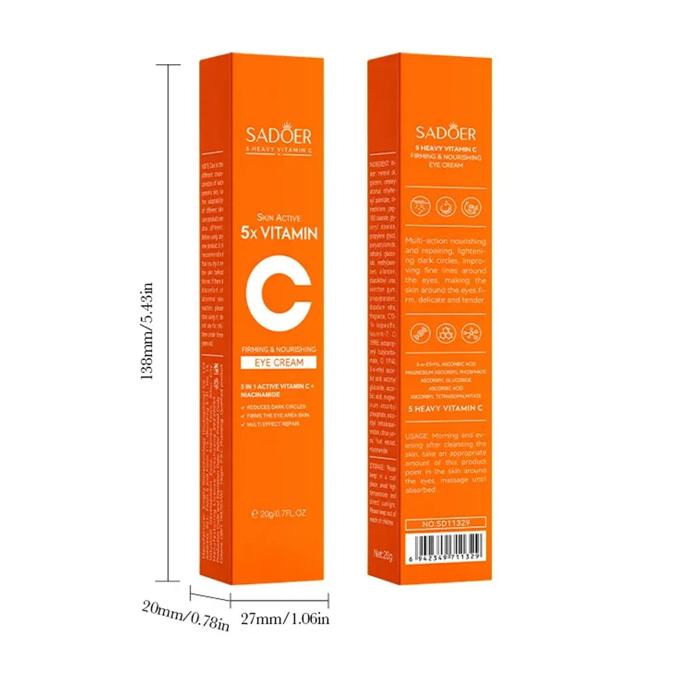 SADOER Vitamin C Eye Cream Anti Dark Circles Eyes Bags Remover