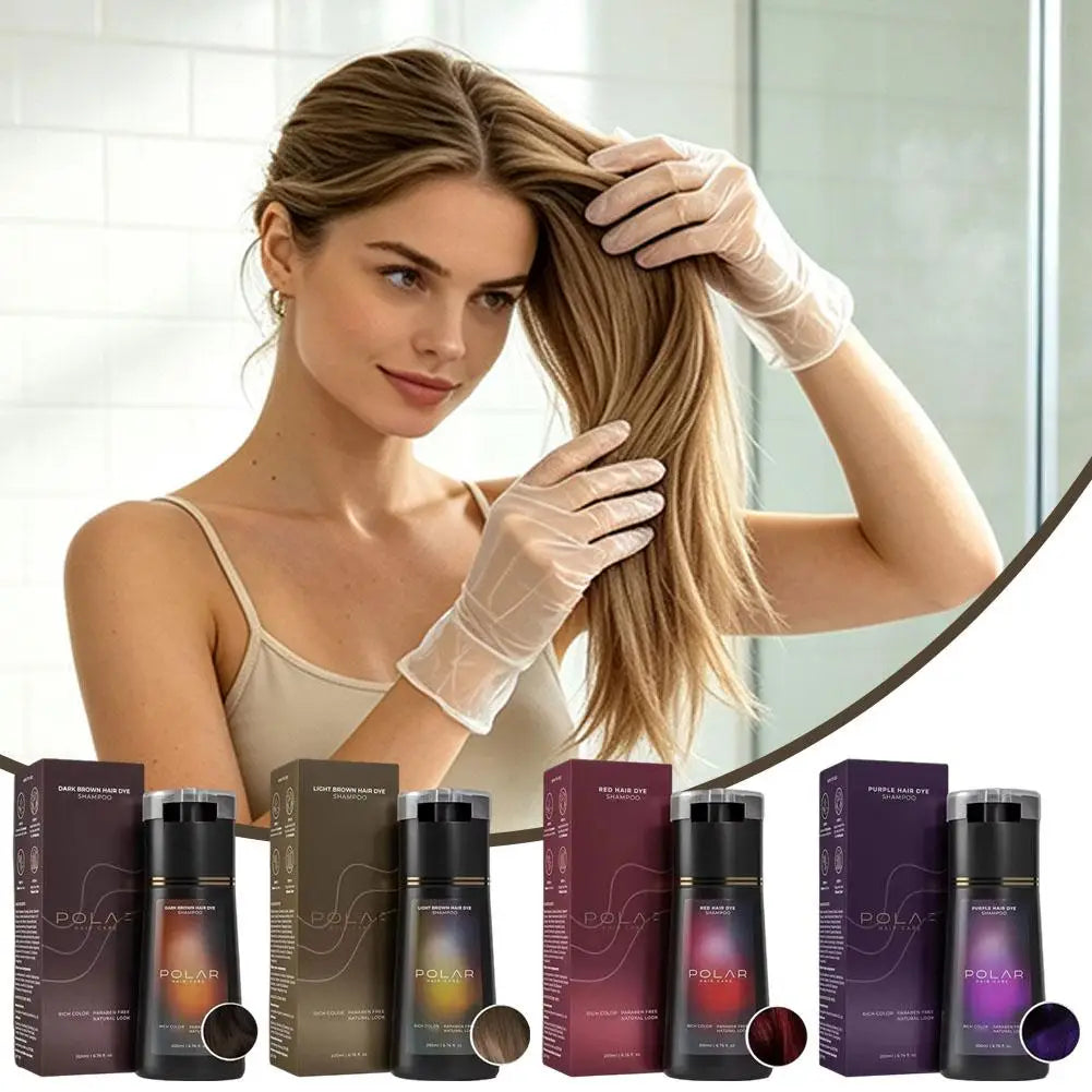 POLAR Hair Dye Shampoo 200ml – Semi-Permanent Color for Men & Women