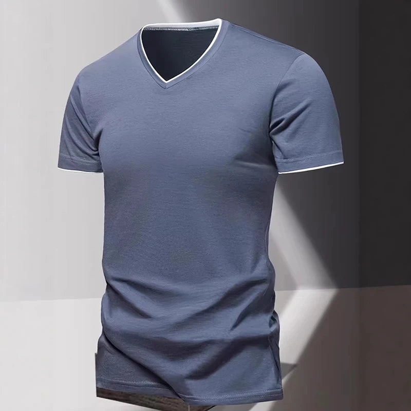 V-neck Short Sleeved Men's T-shirt, Men's Sports