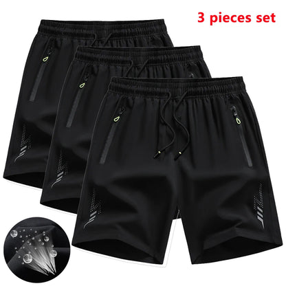 3 Pieces New Running Shorts Men Gym Sports