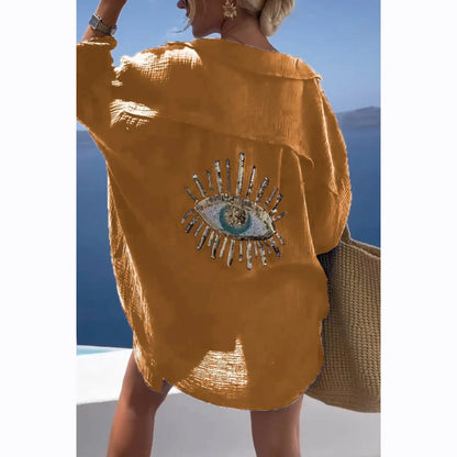 Blue Eyes Bikini Cover Up Lace Hollow Crochet Swimsuit Beach Dress Women