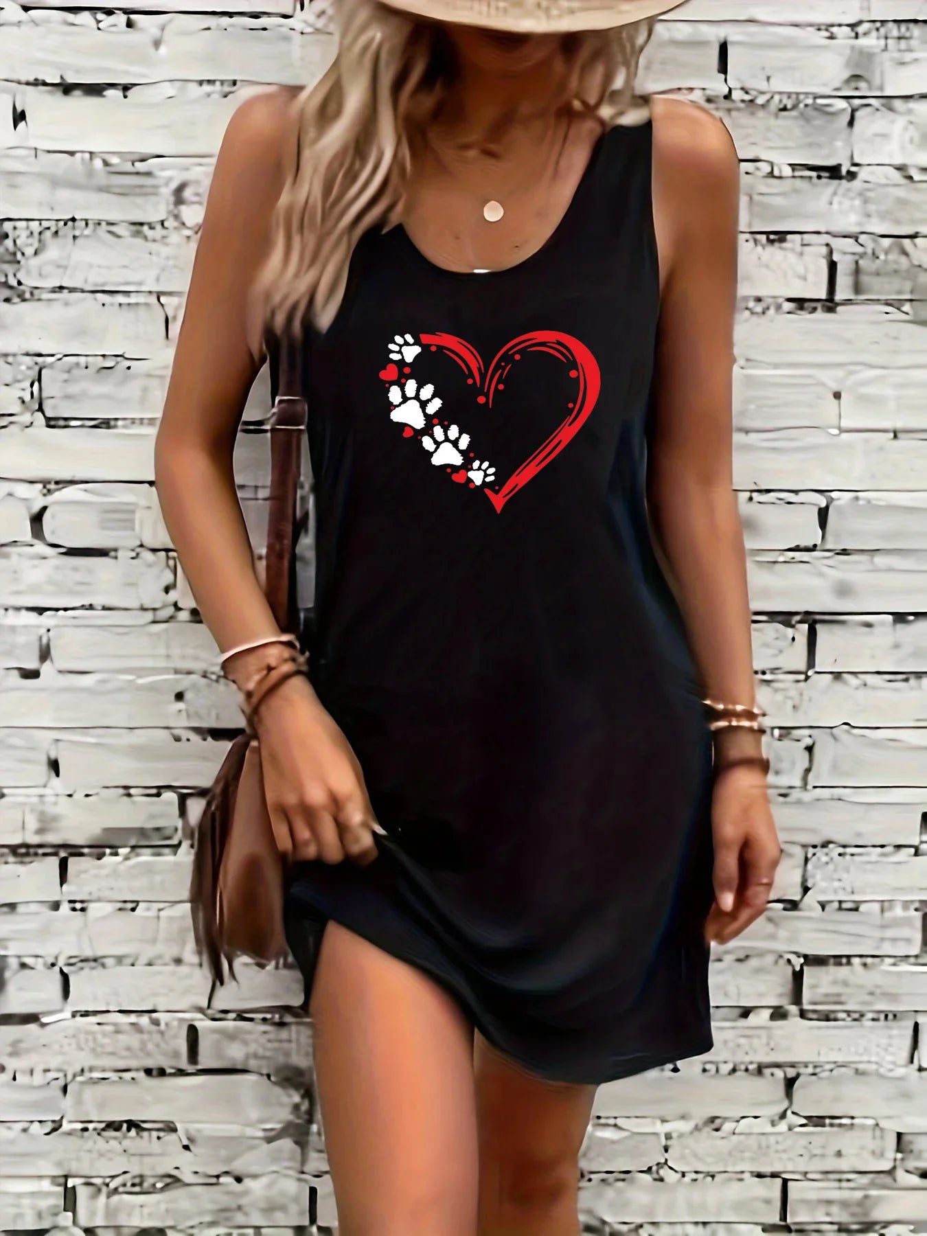 Women's summer loose and comfortable casual heart-shaped