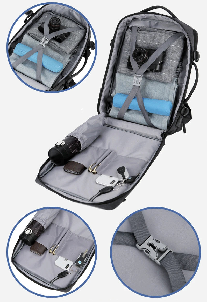 Large Capacity Backpack USB Charging Male Laptop Bagpack Waterproof