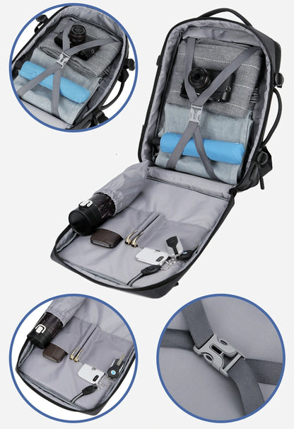 Large Capacity Backpack USB Charging Male Laptop Bagpack Waterproof
