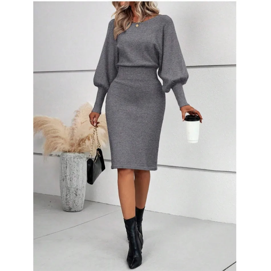 Women Fashion Sexy Slimming Dress Simple Solid Color Body