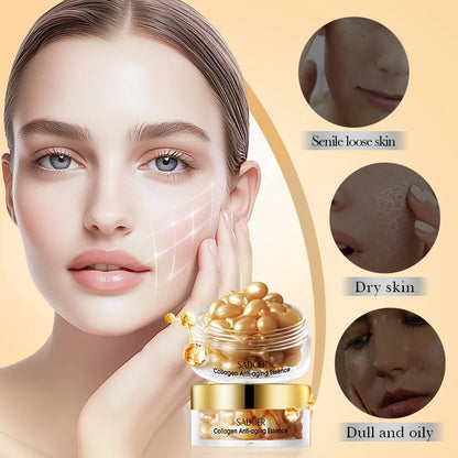 30pcs SADOER Anti Wrinkle Collagen Face Serum Capsule Facial Moisturizing