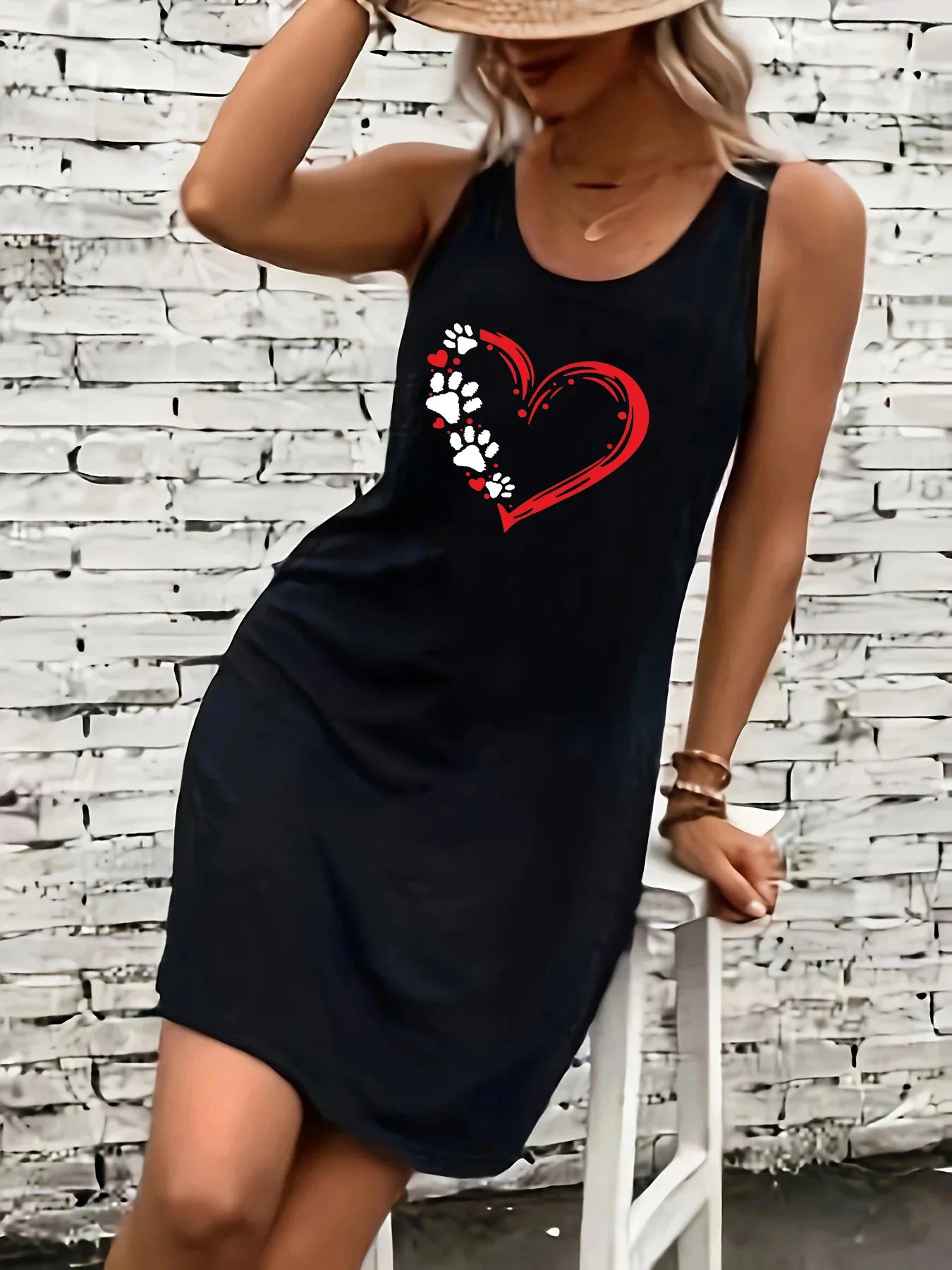Women's summer loose and comfortable casual heart-shaped
