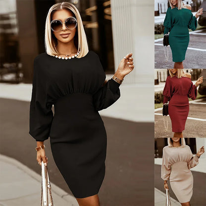 Autumn and Winter New Women's Fashion Slimming Dress Lantern