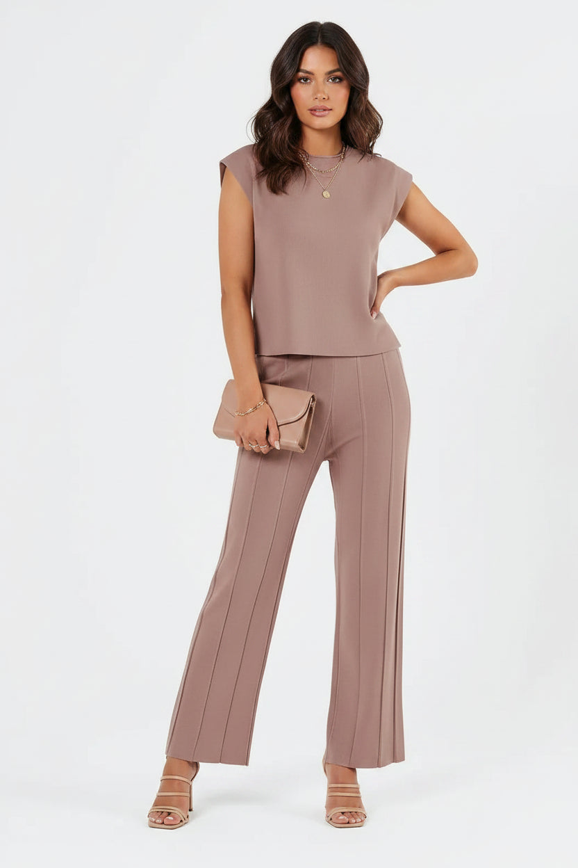 Women's 2-Piece Summer Set – Sleeveless Top & Wide Leg Pants (2025)