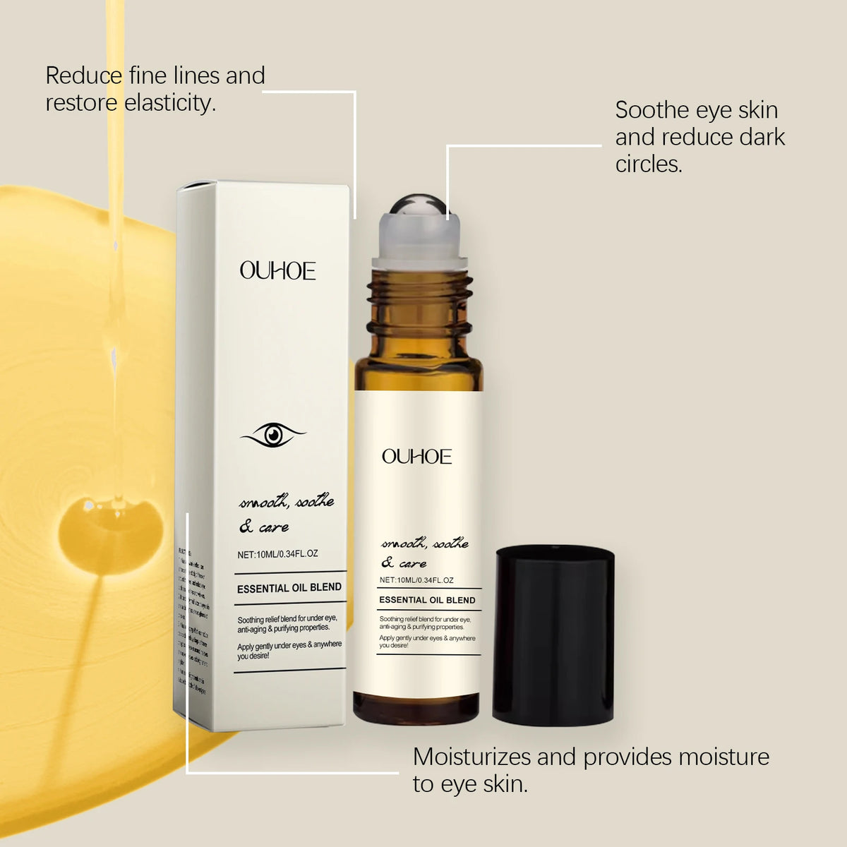 Firming Eye Roll-On with Essential Oil – Dark Circles, Wrinkles & Puffiness