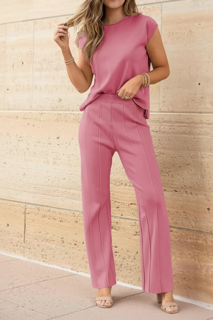 Women's 2-Piece Summer Set – Sleeveless Top & Wide Leg Pants (2025)