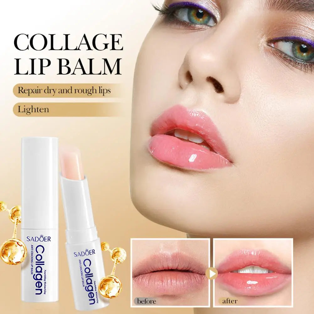 Sadoer Collagen Lip Balm Moisturizing Anti Cracking Brightening Repair