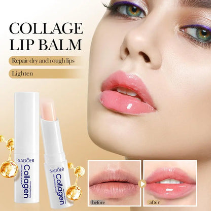 Sadoer Collagen Lip Balm Moisturizing Anti Cracking Brightening Repair