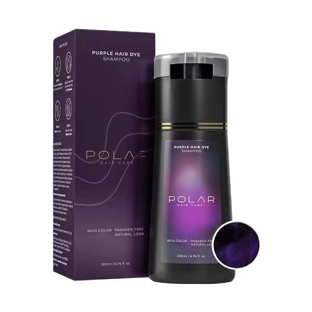 POLAR Hair Dye Shampoo 200ml – Semi-Permanent Color for Men & Women