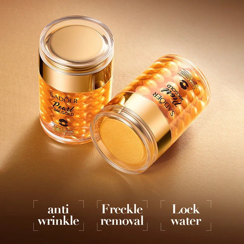 SADOER 24K Crema Viso al Collagene Perla Dorata Idratante Illuminante