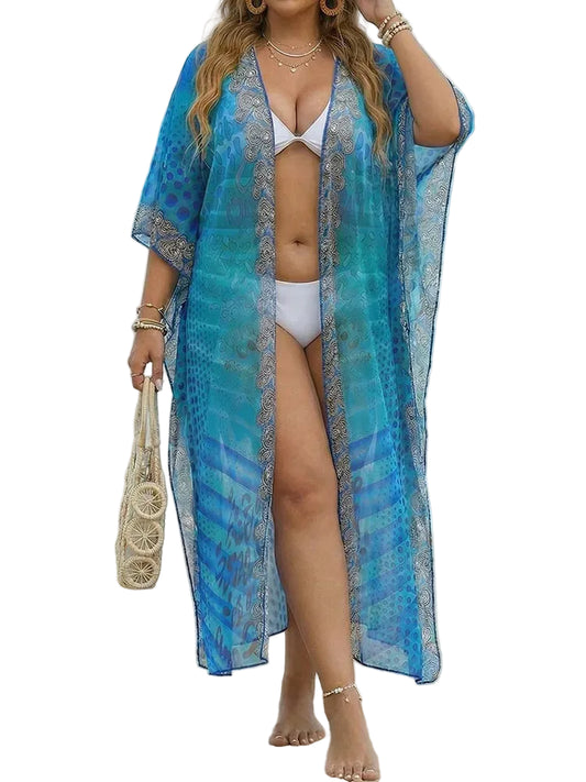 Vintage Print Bikini Cover Up Women