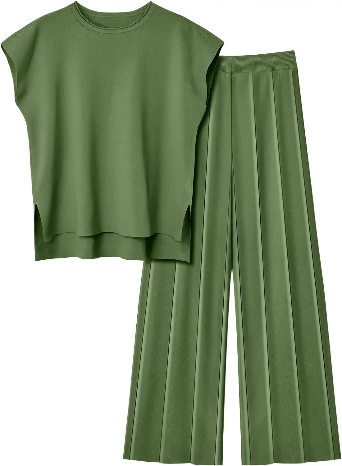 Women's 2-Piece Summer Set – Sleeveless Top & Wide Leg Pants (2025)