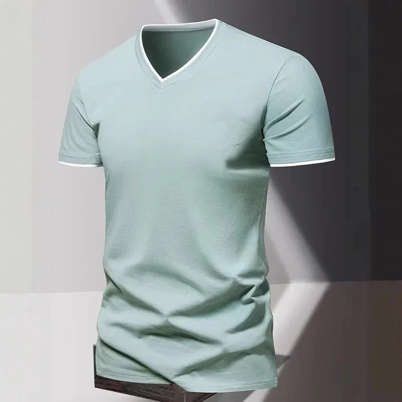 V-neck Short Sleeved Men's T-shirt, Men's Sports
