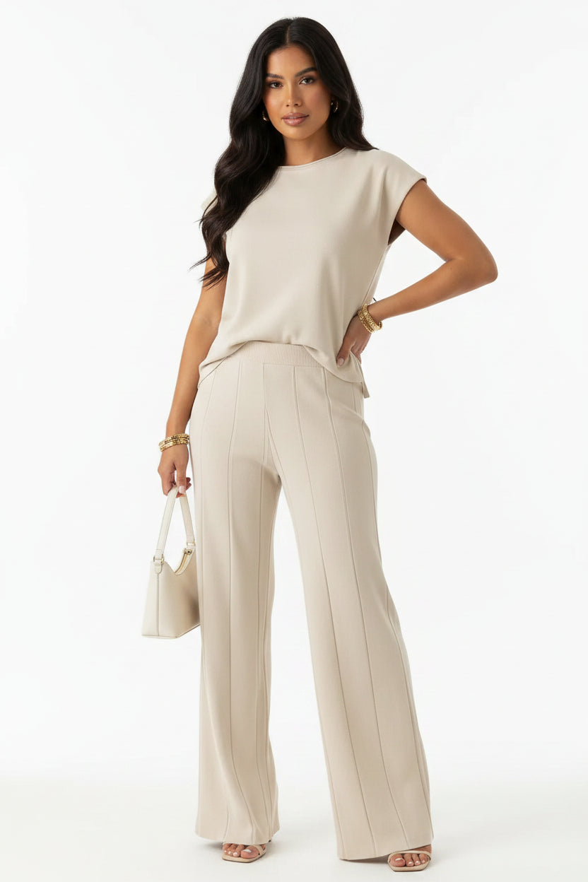 Women's 2-Piece Summer Set – Sleeveless Top & Wide Leg Pants (2025)