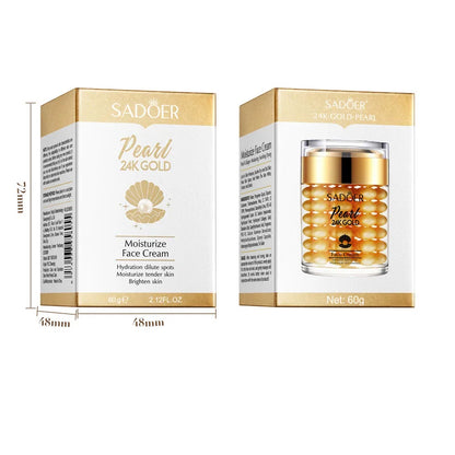 SADOER 24K Crema Viso al Collagene Perla Dorata Idratante Illuminante