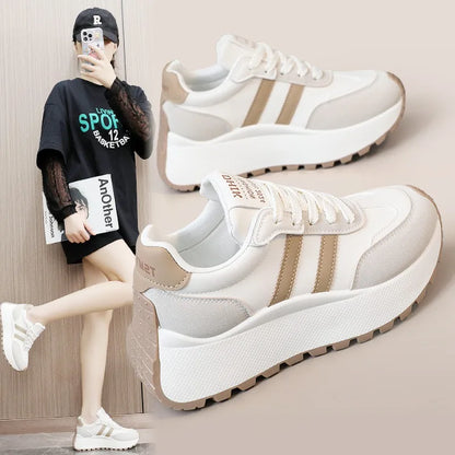 Thick-Soled Women Shoes Height-Increasing Women Sneakers
