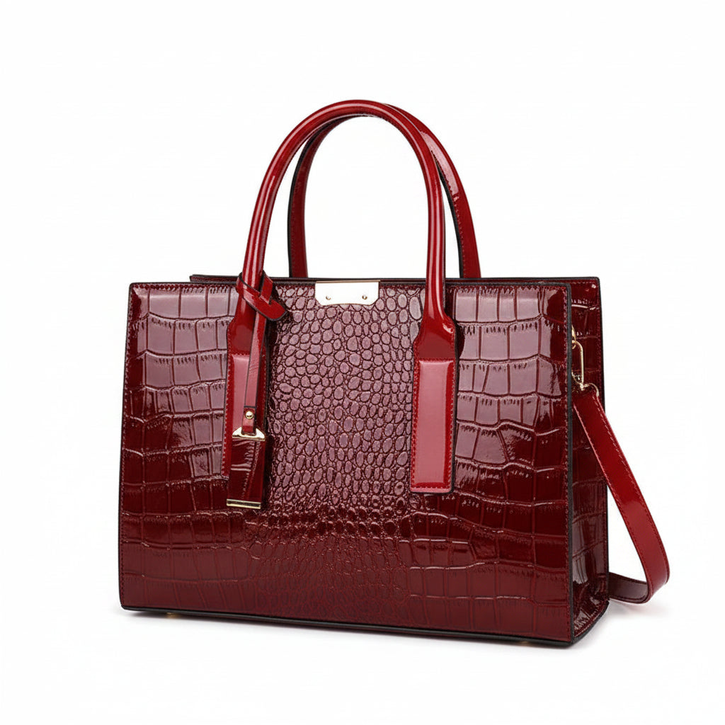 Women's Large Capacity Tote Bag – Elegant PU Leather Shoulder Handbag with Zipper