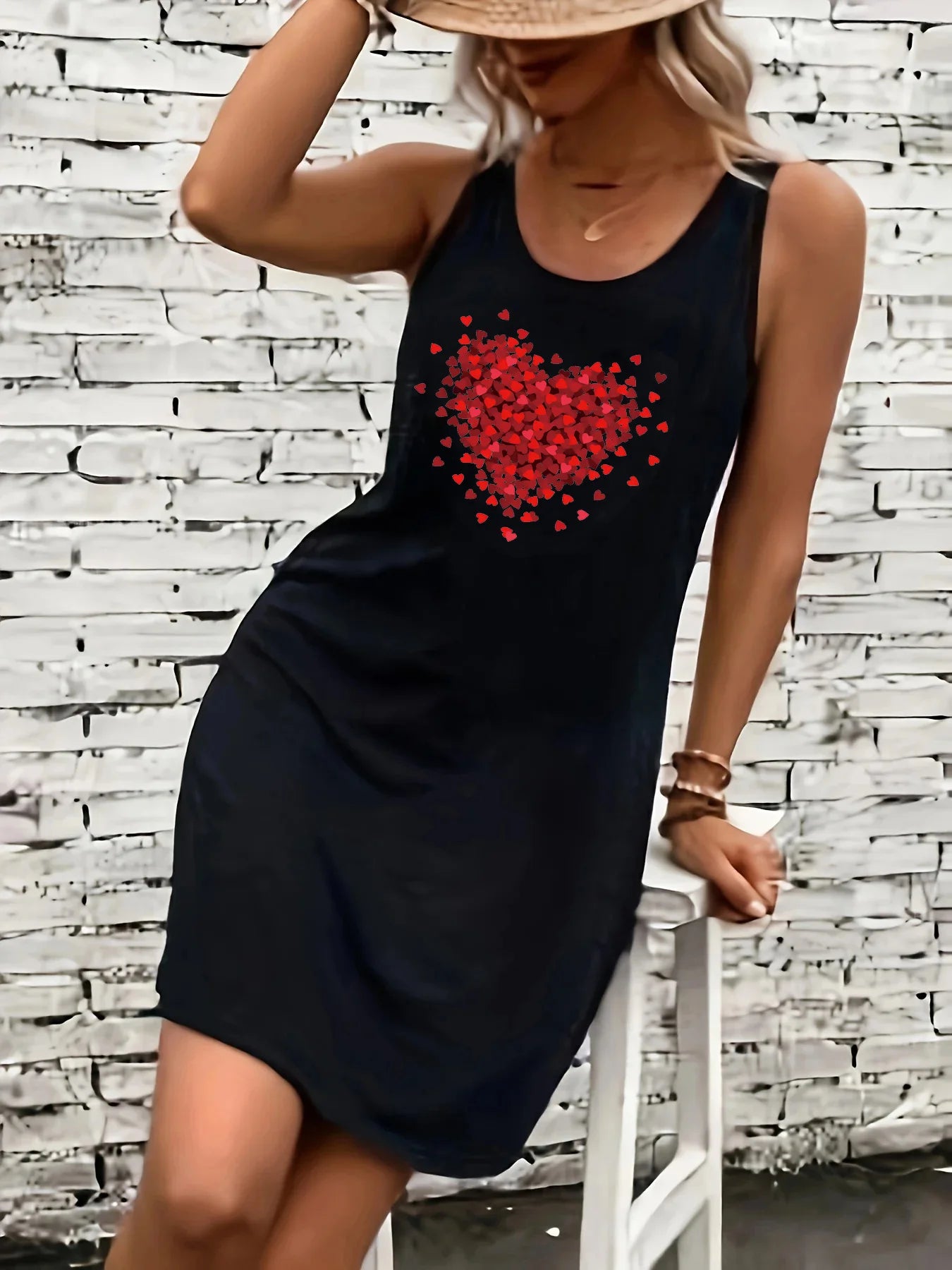 Women's summer loose and comfortable casual heart-shaped