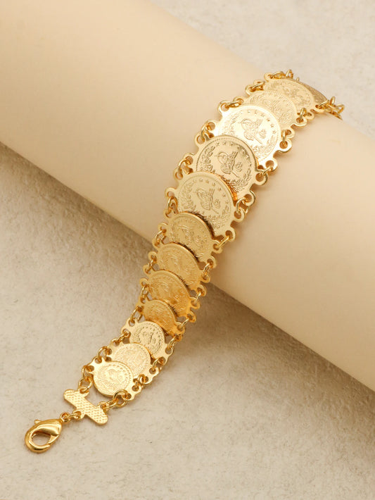 1 Piece Copper Material Gold Color Women Bracelets Middle East Dubai Single