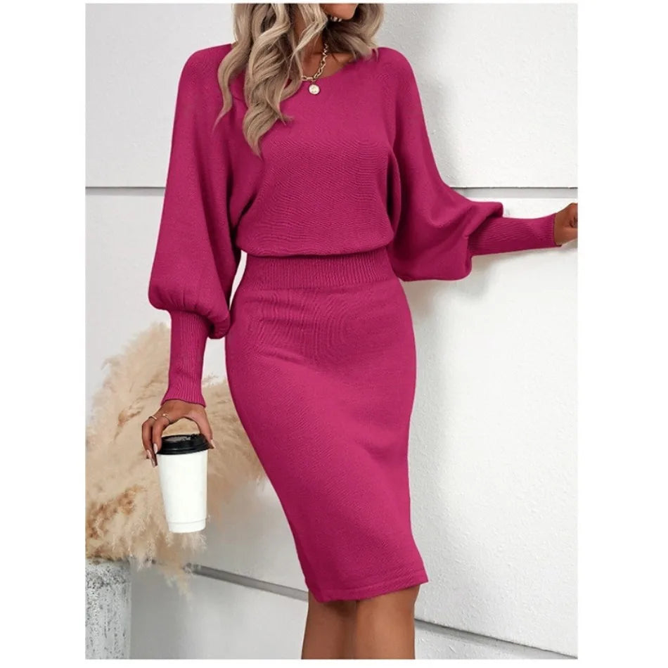 Women Fashion Sexy Slimming Dress Simple Solid Color Body