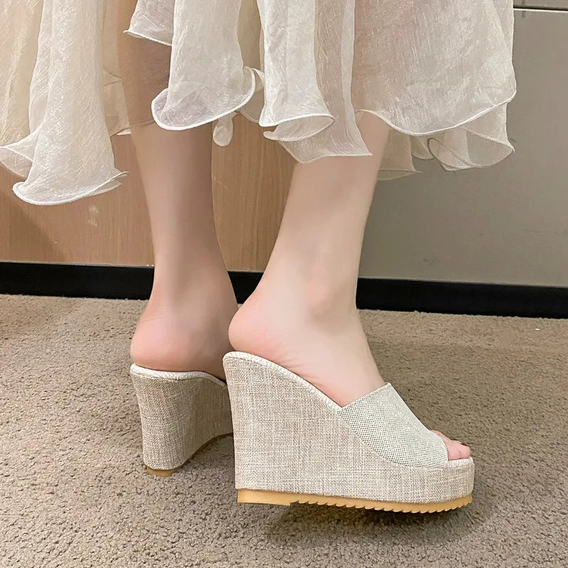 Women Wedges Slippers Summer New High Heels Women Sandals