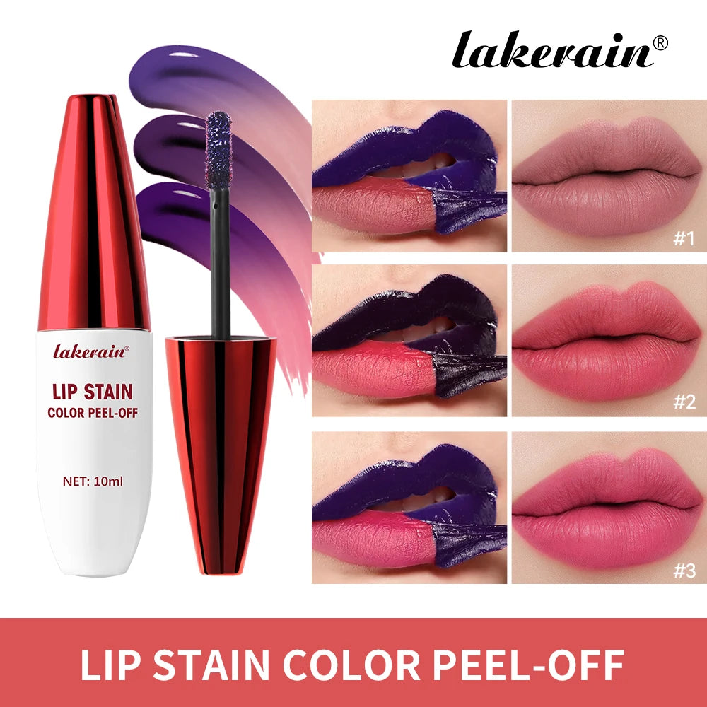 Peel Off Rose Pink Lip Gloss Matte Outline Contour Tattoo Lip Stain Waterproof