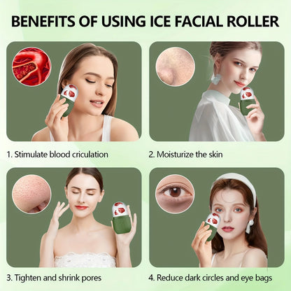 Silicone Ice Roller Massager for Face, Eyes - Natural Skin Care