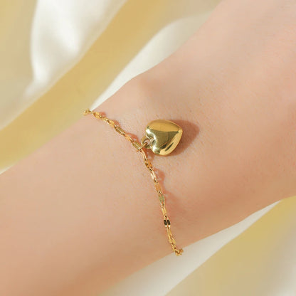 Stainless Steel Heart Love Necklace Bracelets Earrings Set For Women New Trendy 18K Gold Plated Waterproof Jewelry
