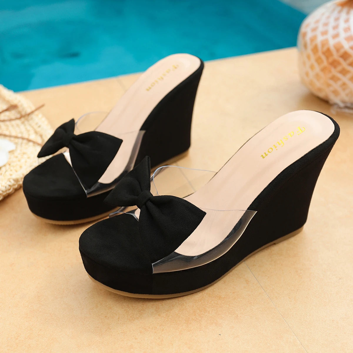 Summer Women's Slippers Wedge Heels High