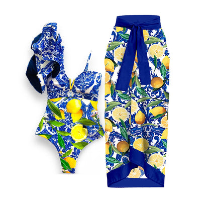 One Piece Swimsuit with Cover Up Sexy Swimwear Women