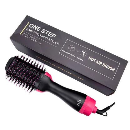Women Hair Dryer Brush Hair Dryer Straightener Curler Massager 4 In 1