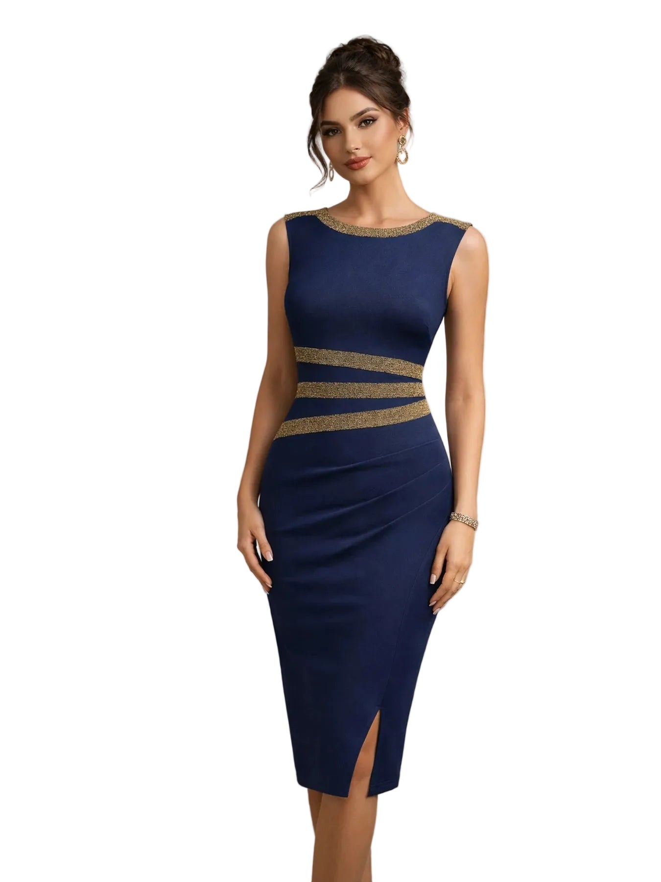 Vestido Elegante Sin Mangas | Bodycon Rodilla | Oficina y Casual