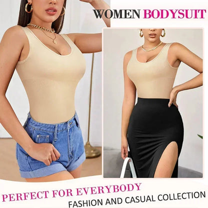 Body Shapewear for Women Seamless Solid Shaping Full Bodysuit Crew Neck Tummy Control Slimming Body Shaper Underwear & Shapewear