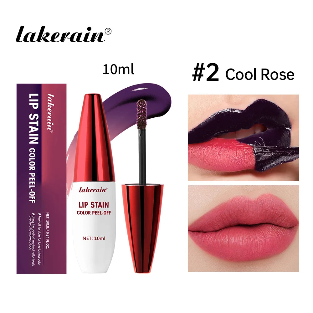 Peel Off Rose Pink Lip Gloss Matte Outline Contour Tattoo Lip Stain Waterproof