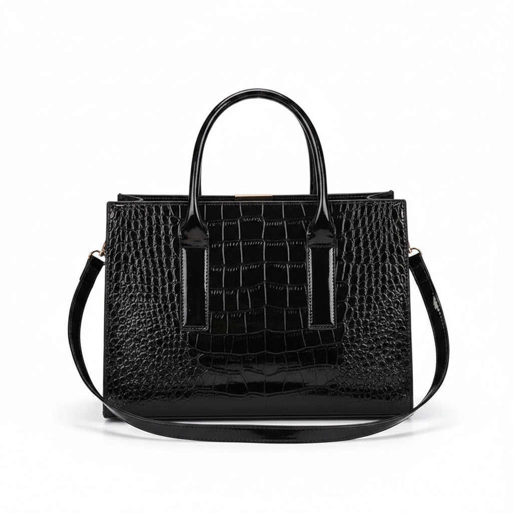 Women's Large Capacity Tote Bag – Elegant PU Leather Shoulder Handbag with Zipper