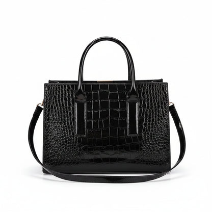 Women's Large Capacity Tote Bag – Elegant PU Leather Shoulder Handbag with Zipper