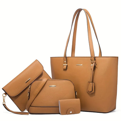 Fashion Women's Bag Sets Solid Color Tote