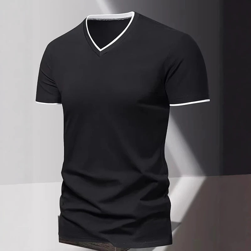 V-neck Short Sleeved Men's T-shirt, Men's Sports