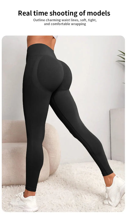 Women's Seamless Hip-Lifting Yoga Leggings | High Waist Push Up Sports Tights
