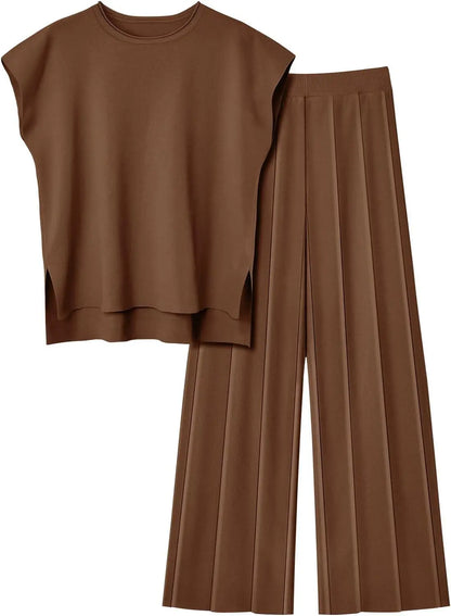Women's 2-Piece Summer Set – Sleeveless Top & Wide Leg Pants (2025)