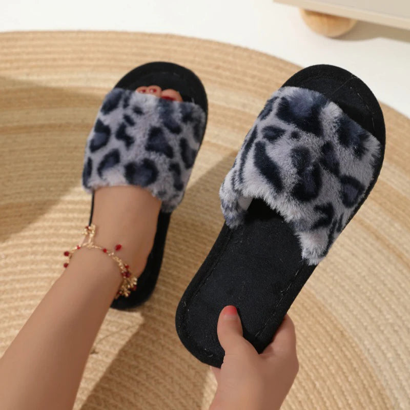 Fashion Women Slippers Cotton Plush Warm Female