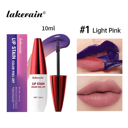 Peel Off Rose Pink Lip Gloss Matte Outline Contour Tattoo Lip Stain Waterproof