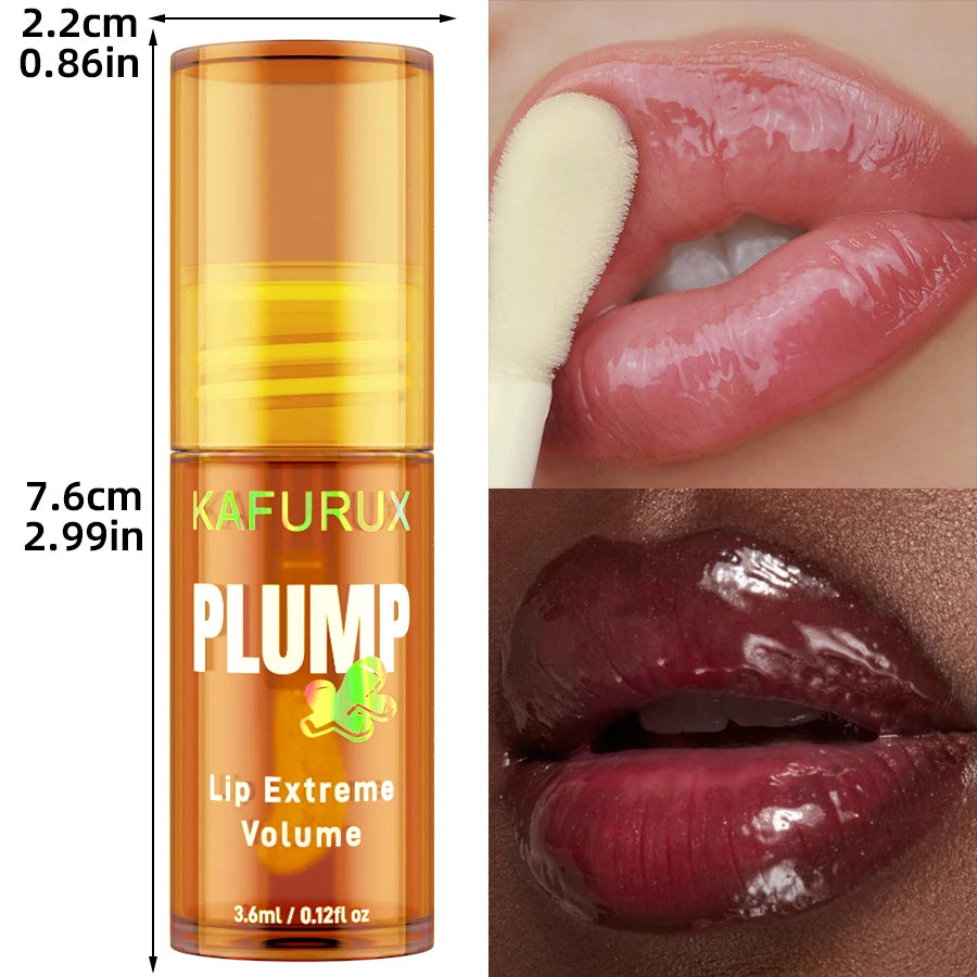 2PC Lip Plump Long Lasting Lip Oil Moisturizing Lip Gloss Serum Instant