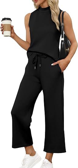 Sleeveless Top Wide Leg Cropped Pants